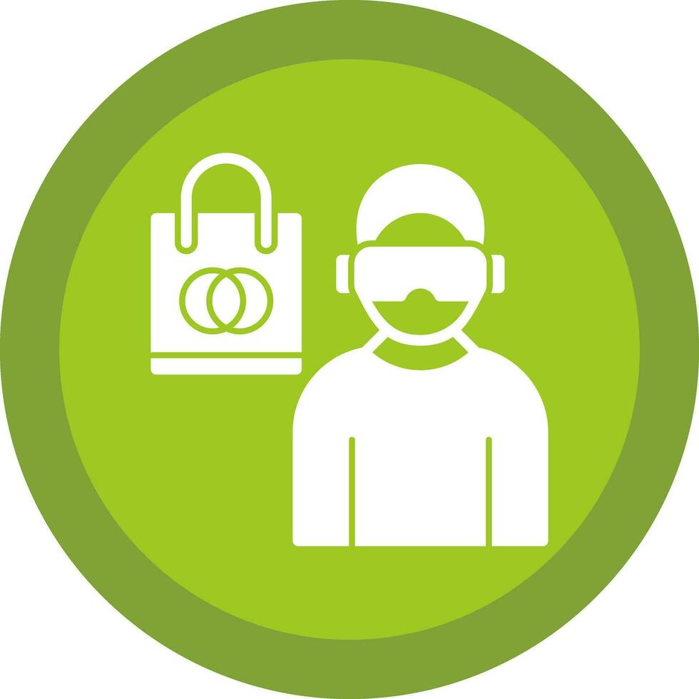 Shopping VR Headset Vector Icon Design