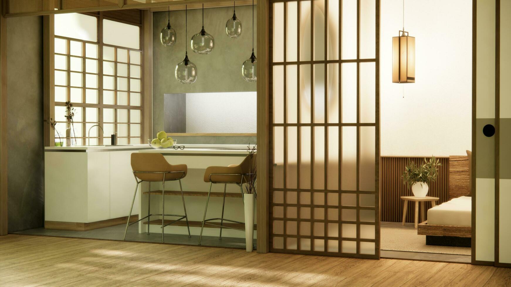 Kitchen room japanese style. photo