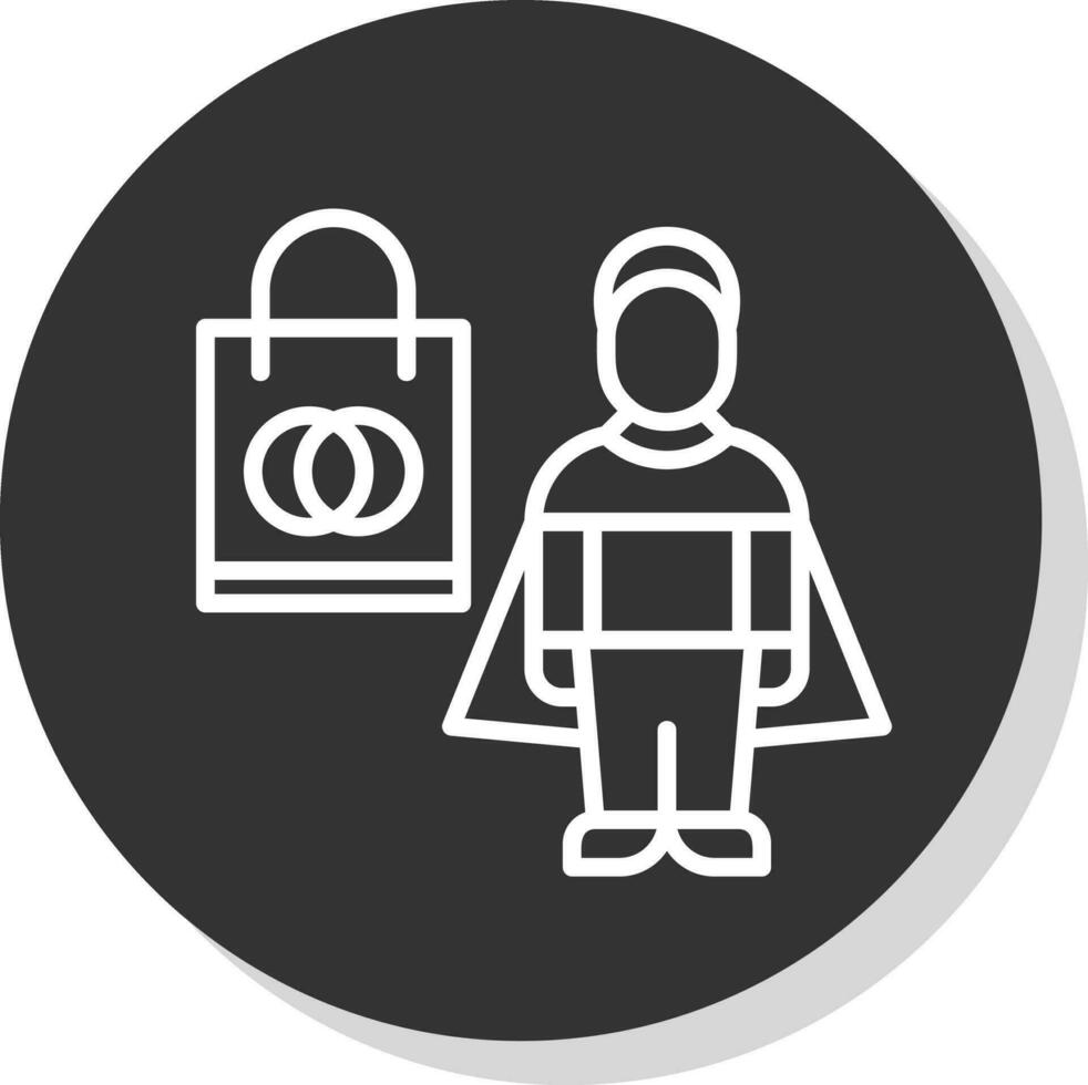 Shopping Superhero Vector Icon Design