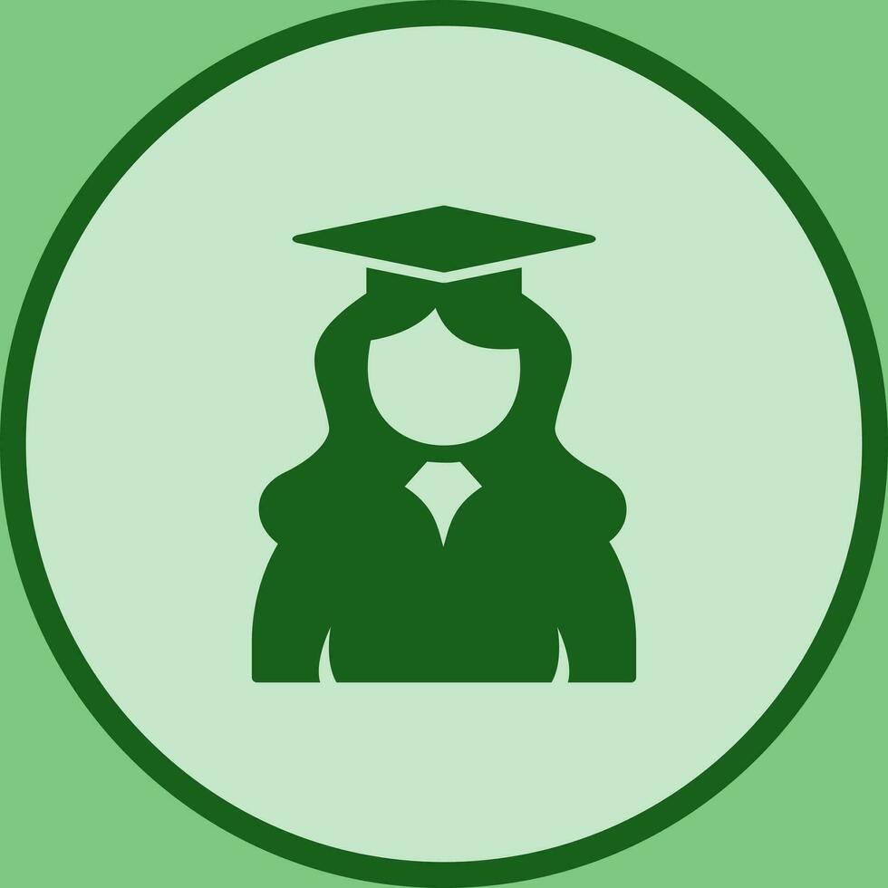 Unique Female Graduate Vector Icon