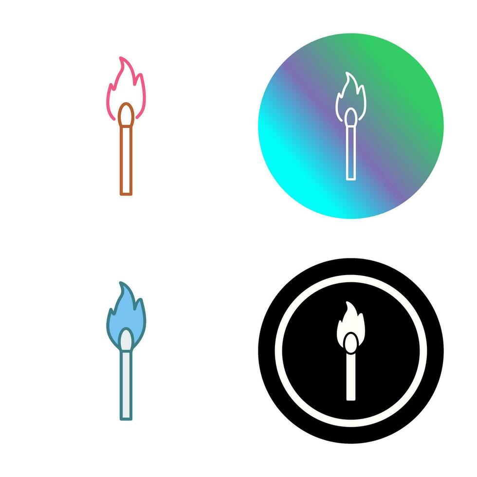 Unique Lit Matchstick Vector Icon