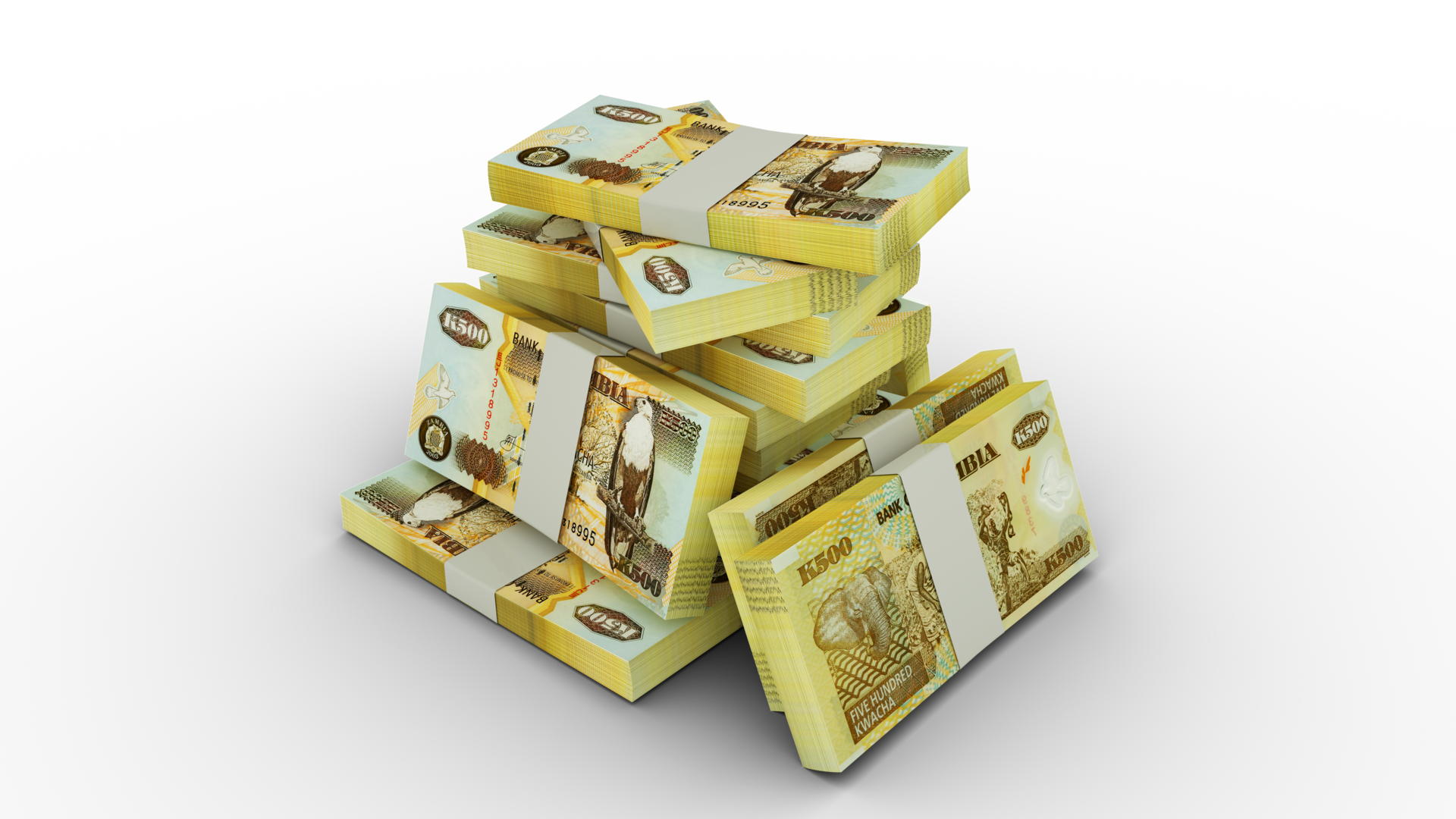 3d Rendering Of Stack Of 500 Zambian Kwacha Notes Bundles Of Zambian 3d-rendering-of-stack-of-500-zambian-kwacha-notes-bundles-of-zambian