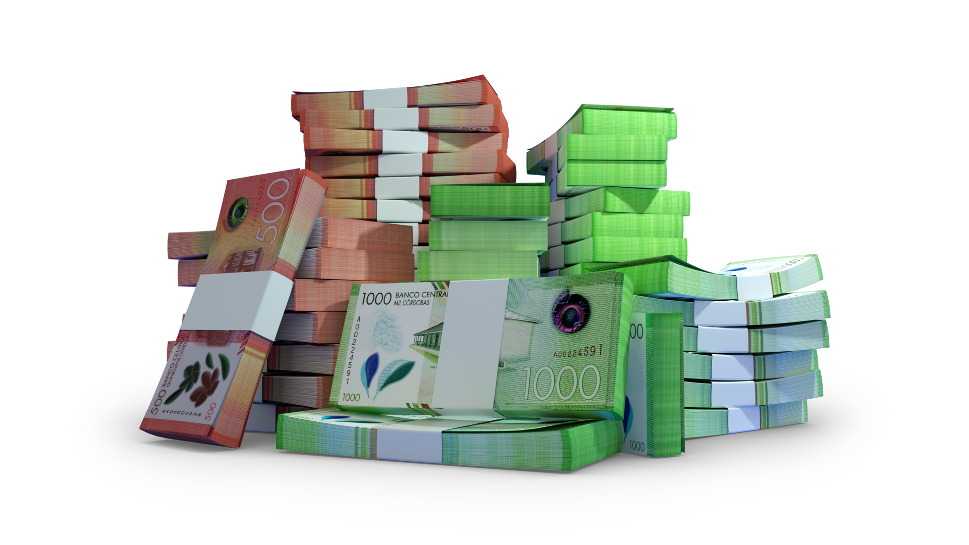 Stacks Of Nicaraguan Cordoba Notes A Lot Of Money Isolated On stacks-of-nicaraguan-cordoba-notes-a-lot-of-money-isolated-on