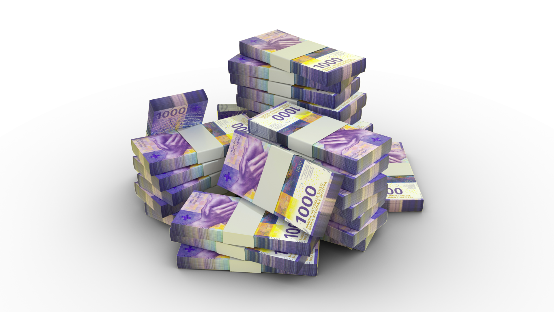 3d-rendering-of-1000-stacks-of-swiss-franc-notes-bundles-of-swiss