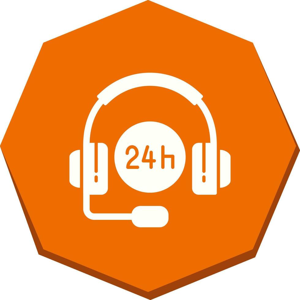 24 Hours Support Vector Icon