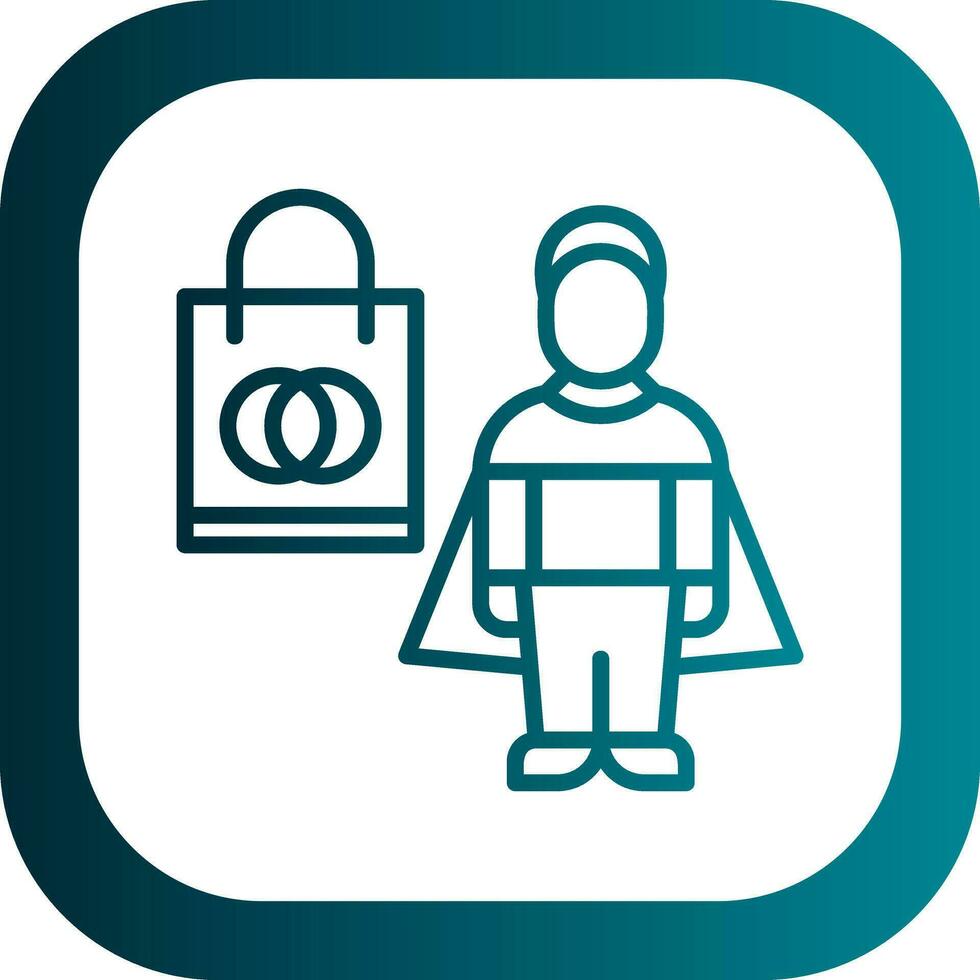 Shopping Superhero Vector Icon Design