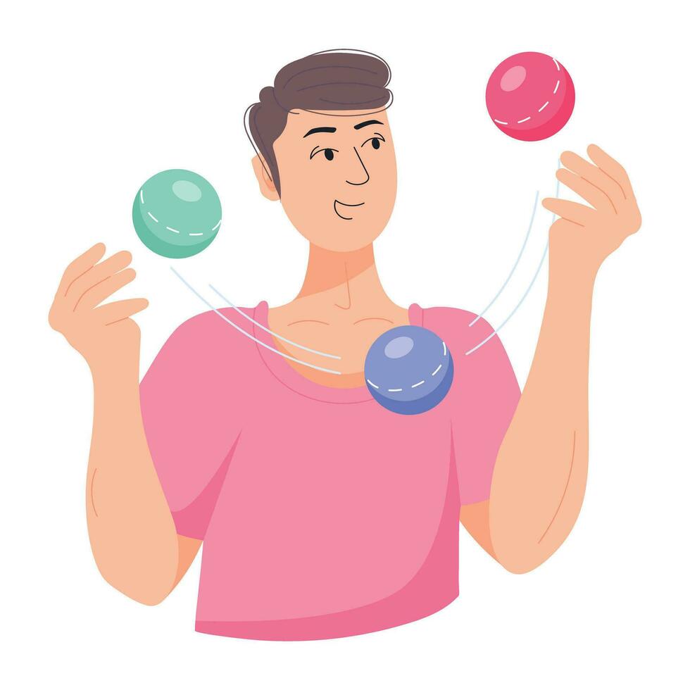 Trendy Ball Juggling vector