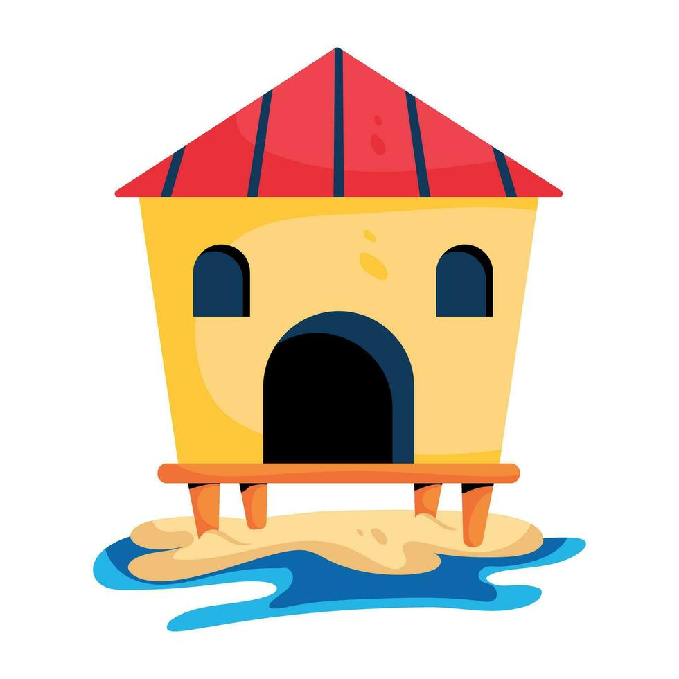 Trendy Beach Home vector