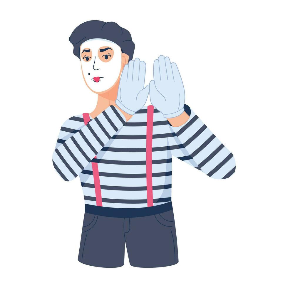 Trendy Mime Artist vector