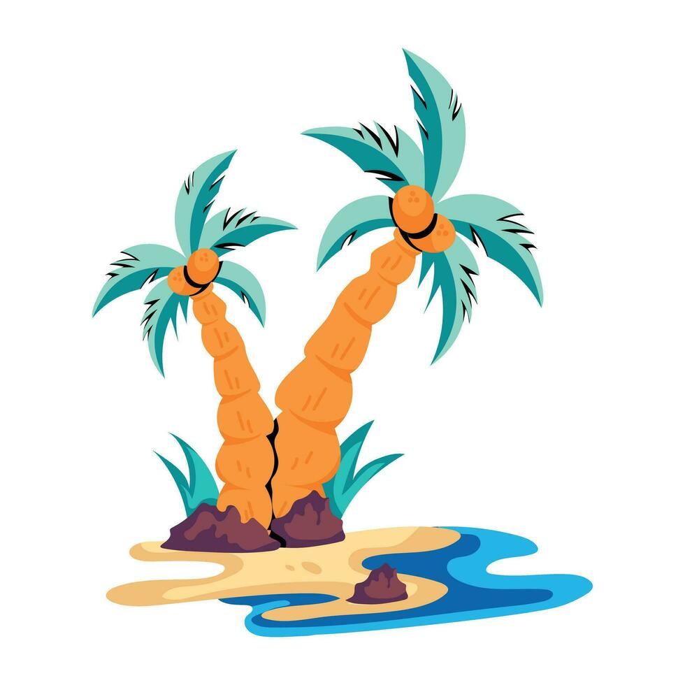 Trendy Island Trees vector