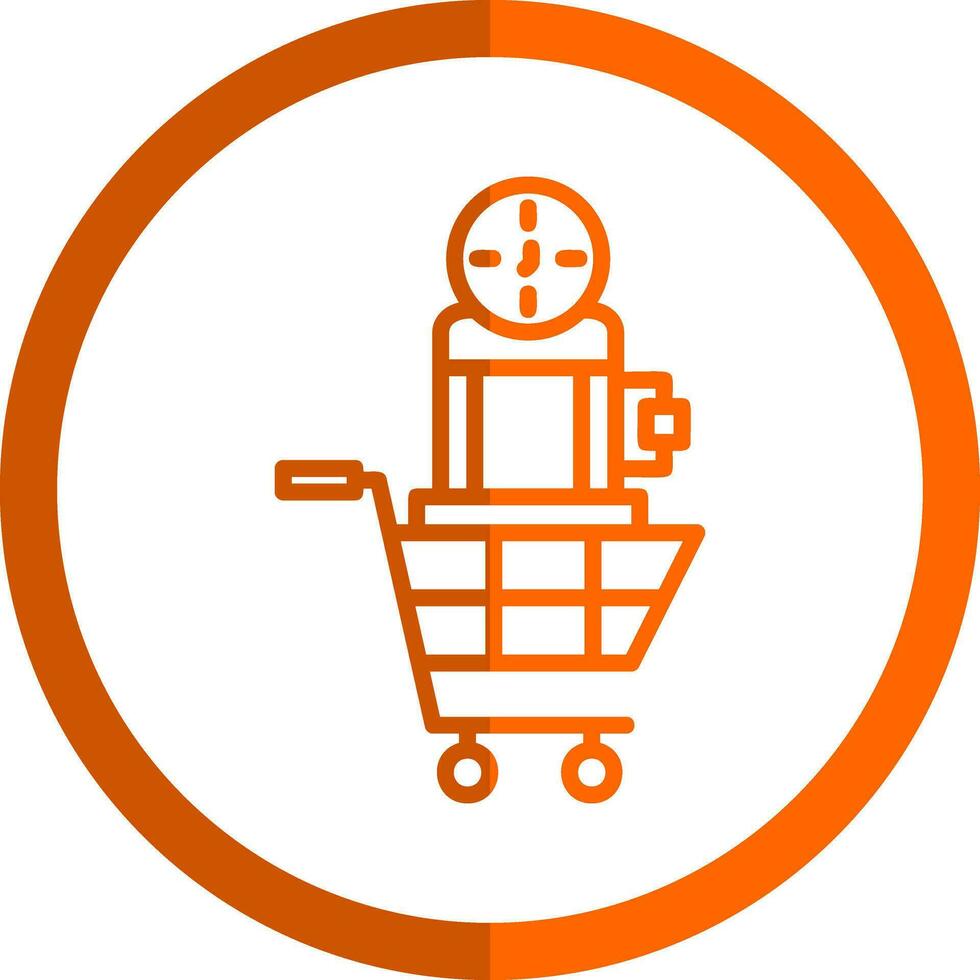 Shopping Time Machine Vector Icon Design