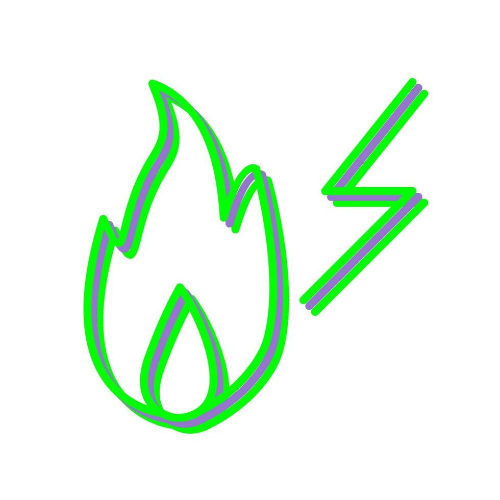 Unique Electricity Fire Vector Icon