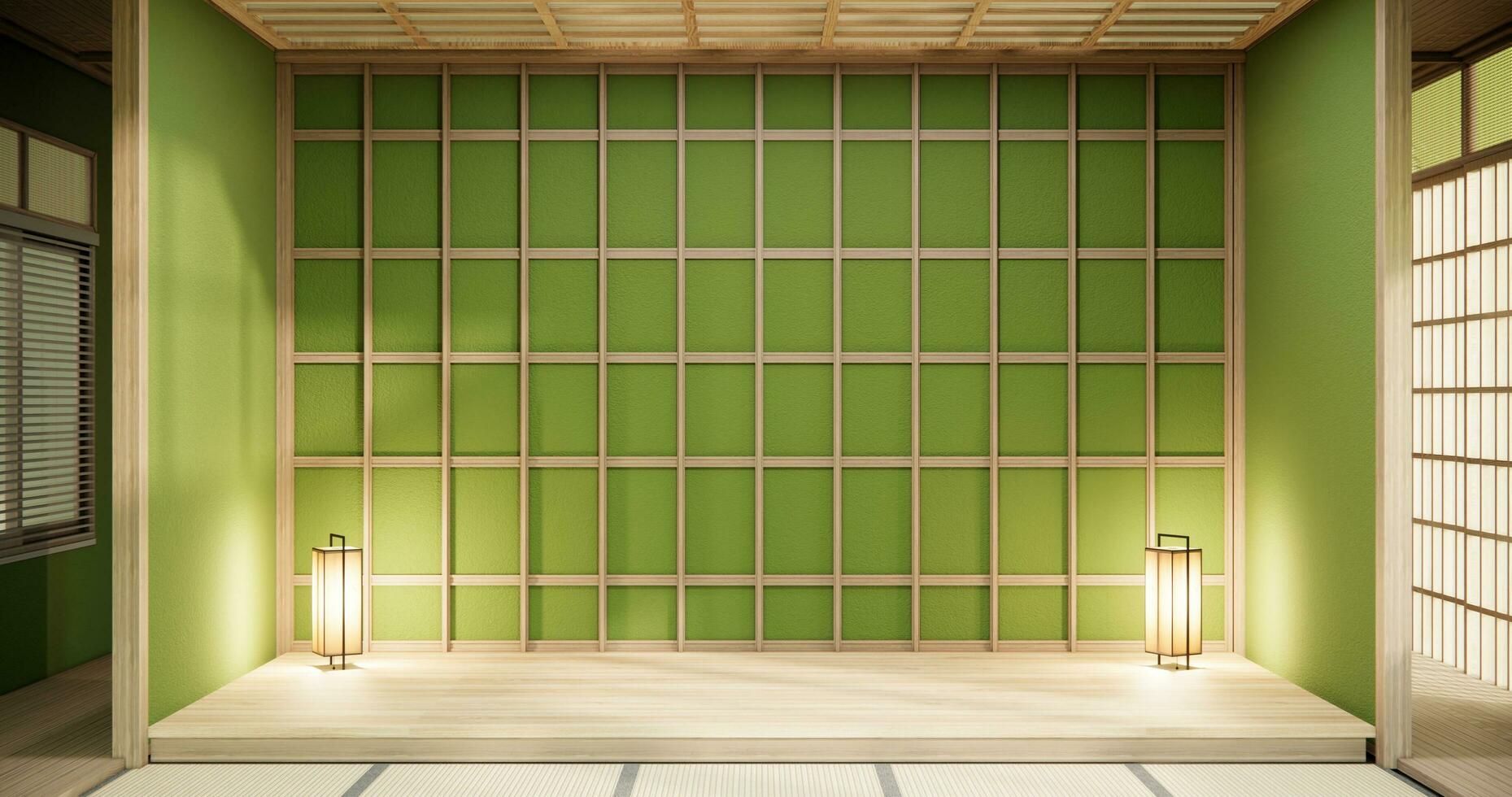 Clean green modern room japanese style. photo