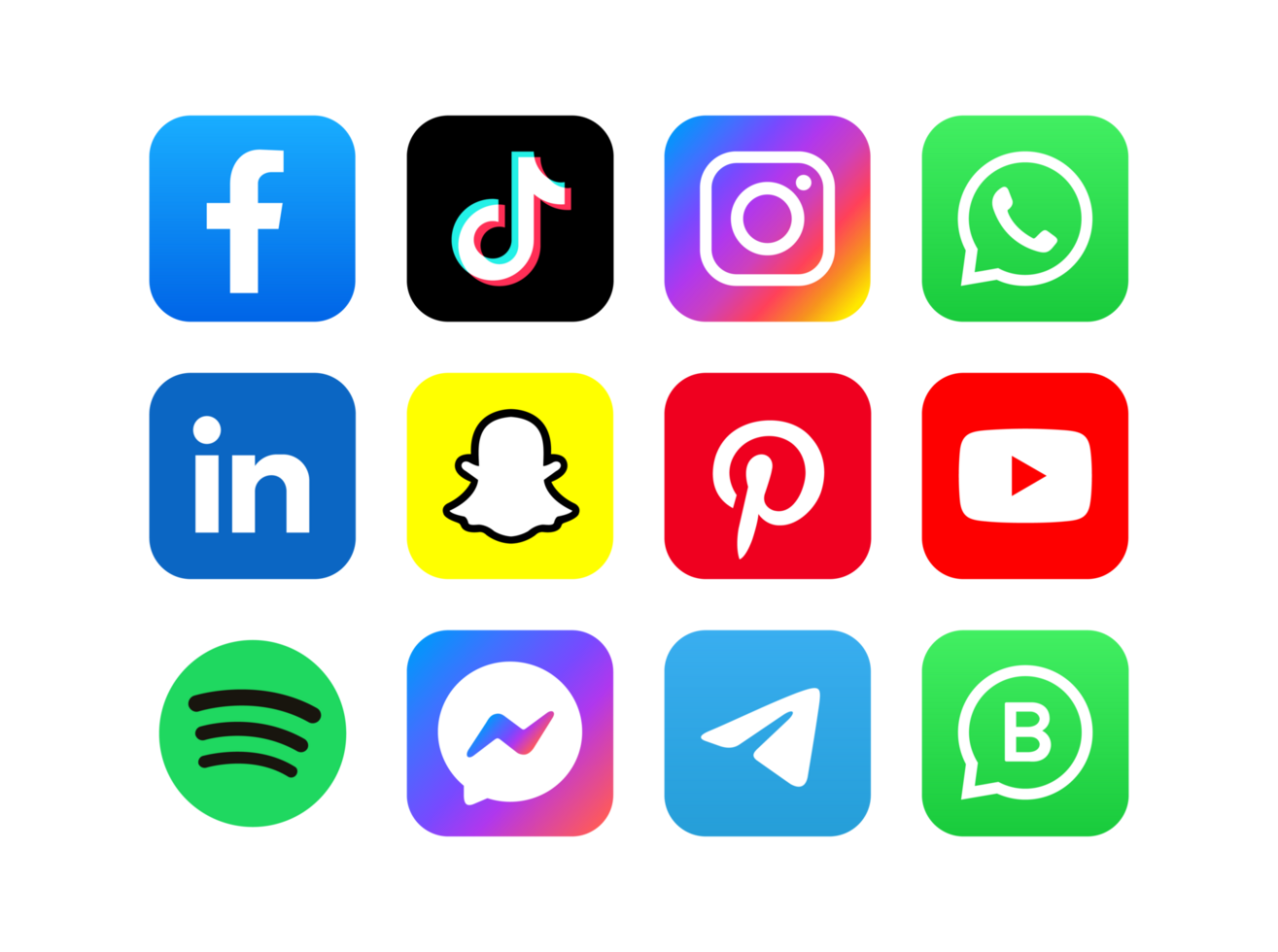 reeks van sociaal media pictogrammen, bewerkbare vector png