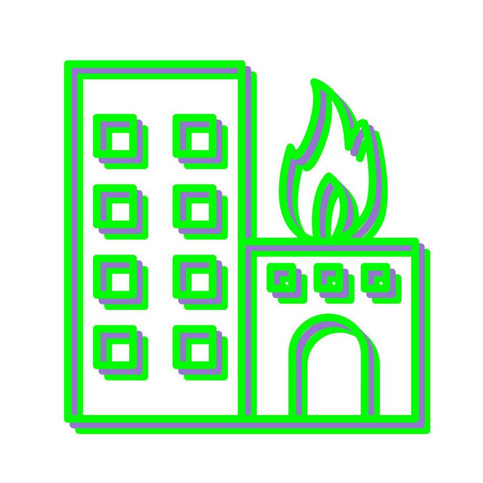 Unique Burning Building Vector Icon