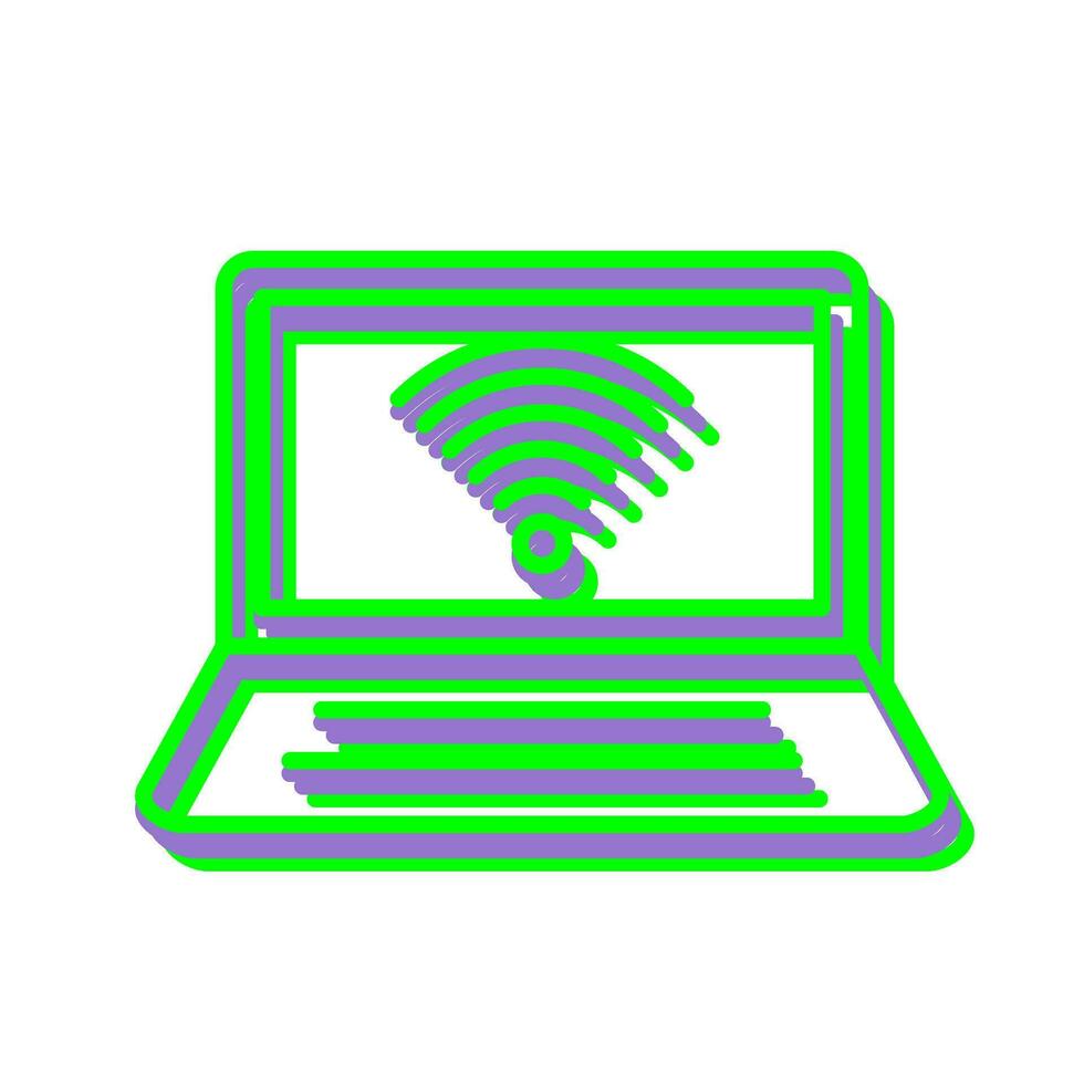 Connected Laptop Vector Icon