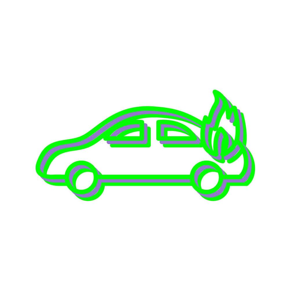 Unique Car on Fire Vector Icon