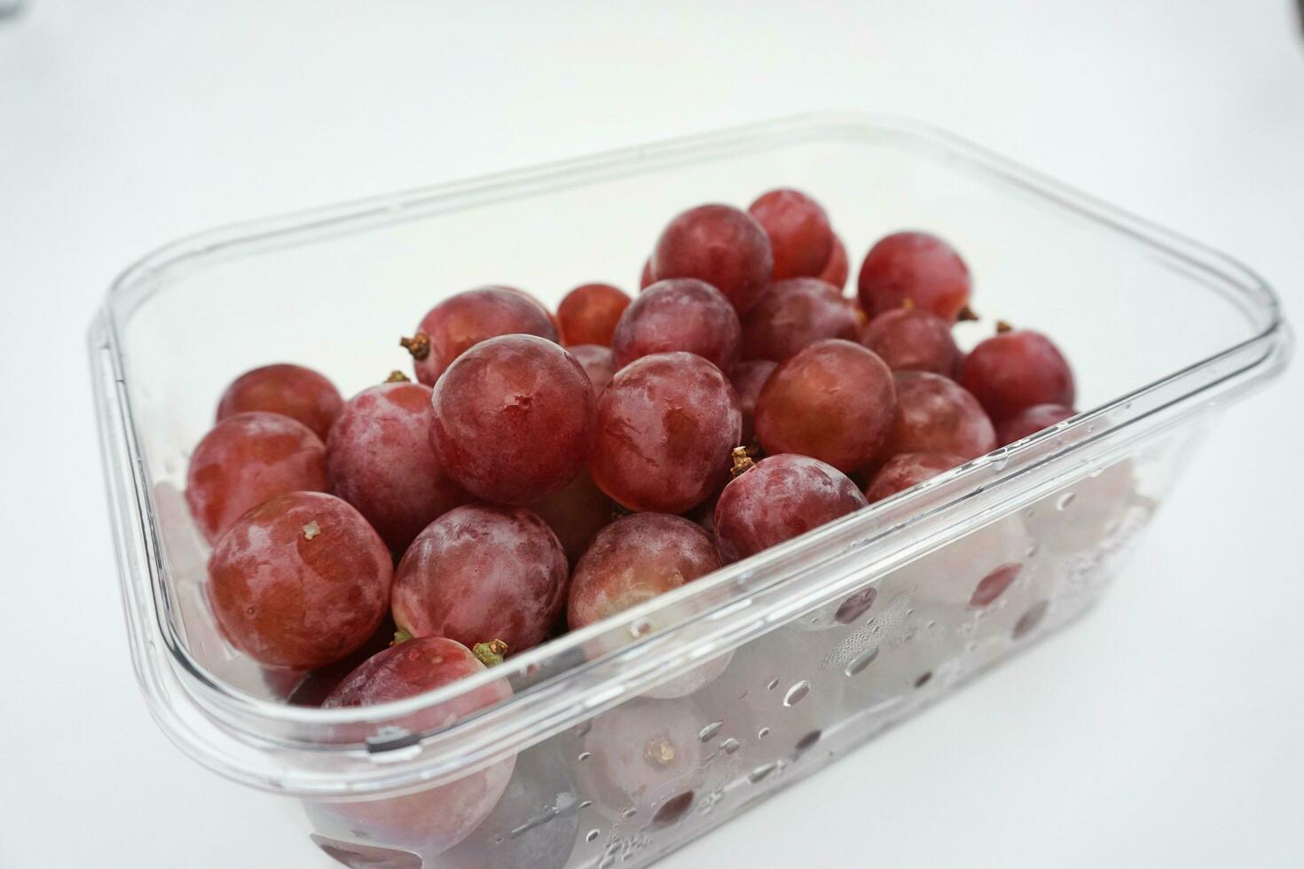grapes in PET plastic containers photo