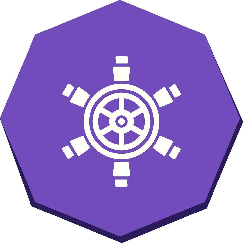 Ship Wheel Vector Icon