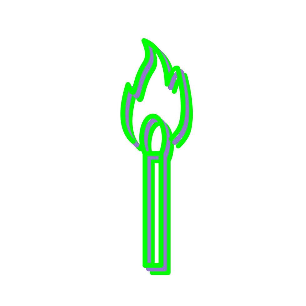 Unique Lit Matchstick Vector Icon