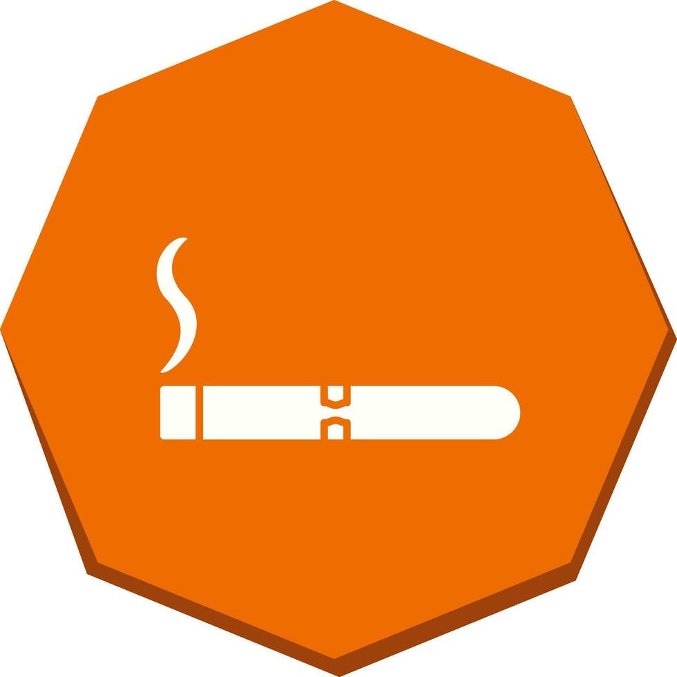 icono de vector de cigarro encendido único