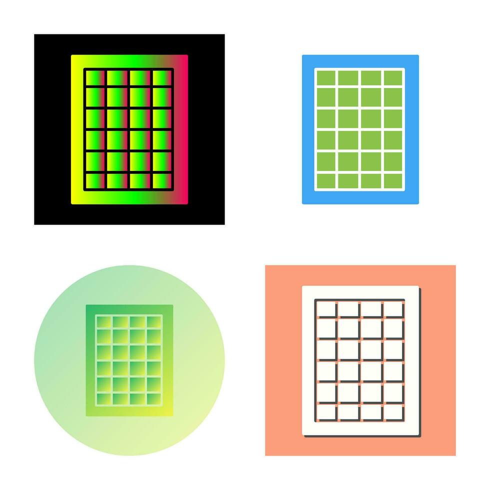 Table of Rates Vector Icon