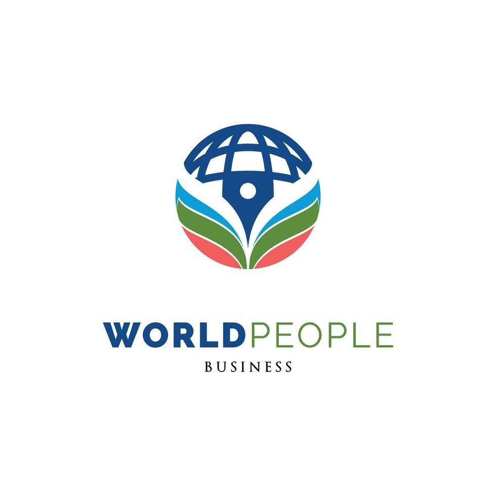 World People Icon Logo Design Template vector