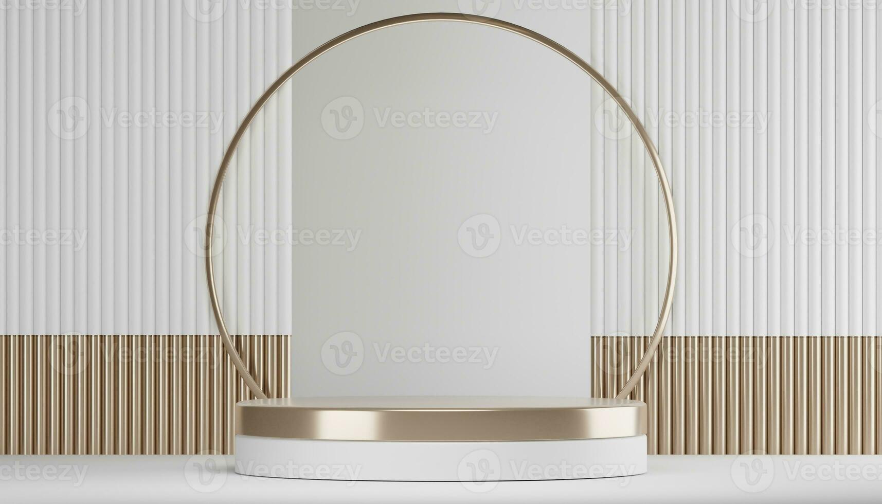 Abstract Podium minimal geometric white and gold photo