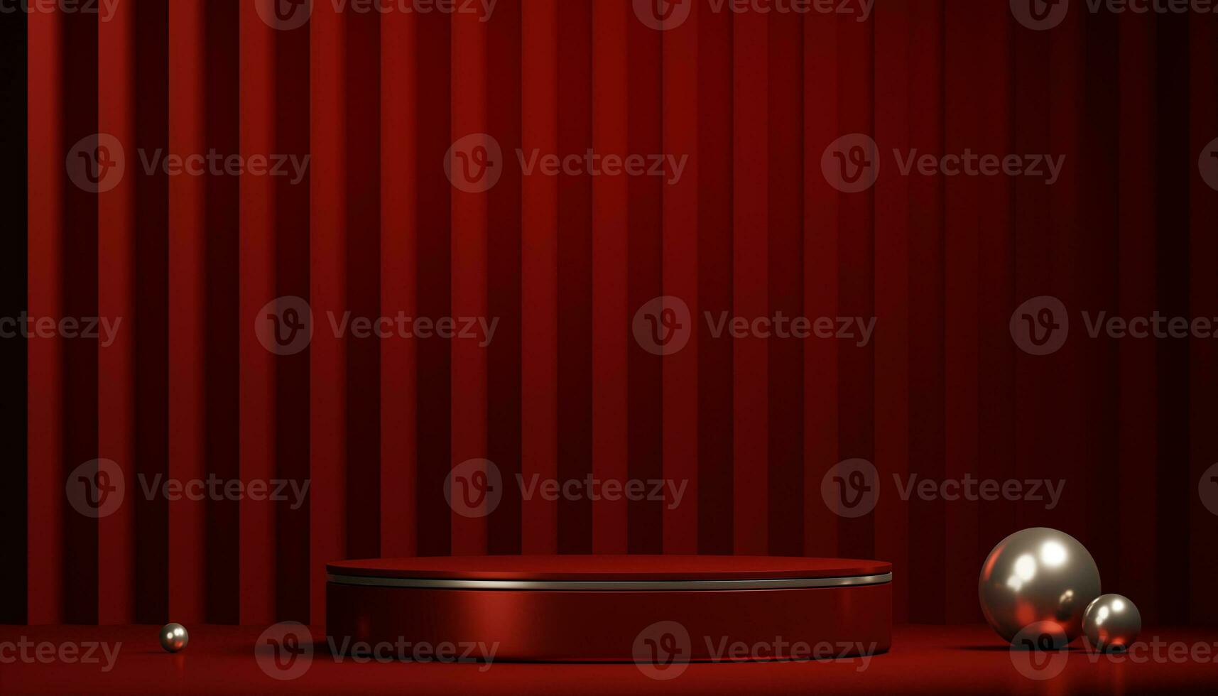 Red podium show cosmetic product geometric photo