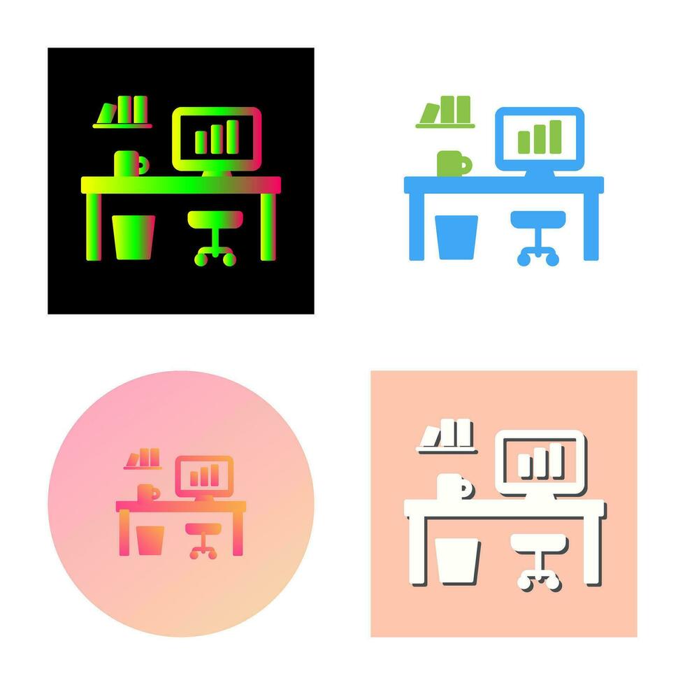 Office Desk Vector Icon