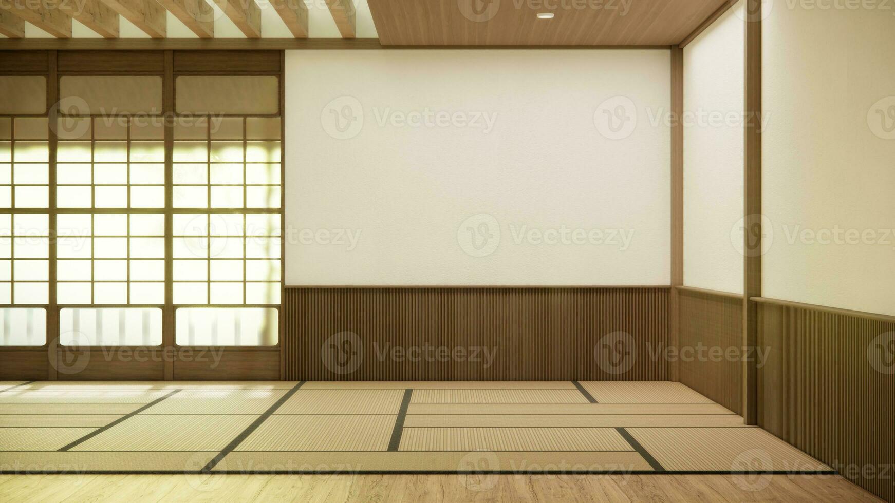 Nihon room design interior with door paper and wall room japanese style. photo