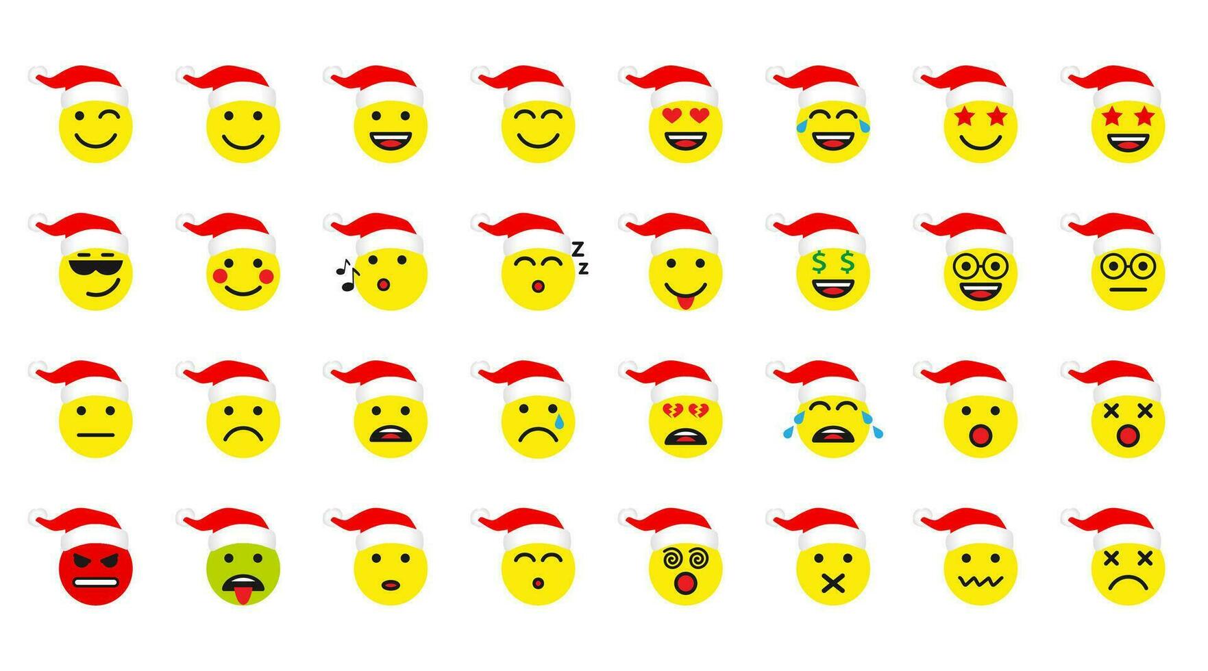 Santa Claus icons set. Winter white background. Character face lines speaking ho-ho-ho and other. vector