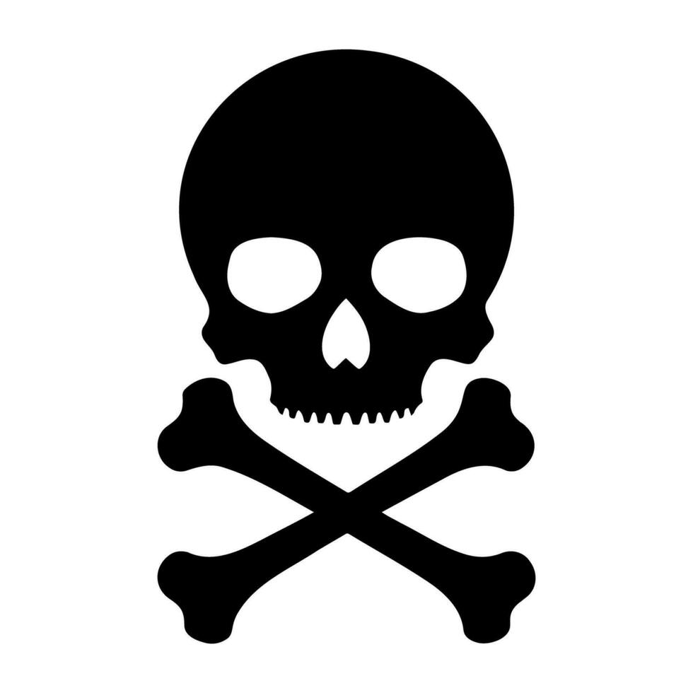 Skull and Crossbones symbol Icon. Vector illustration