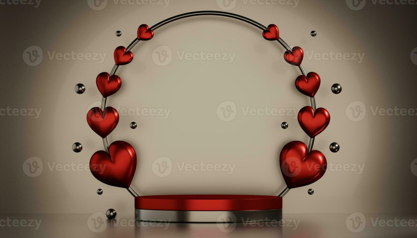Red podium show cosmetic product geometric photo