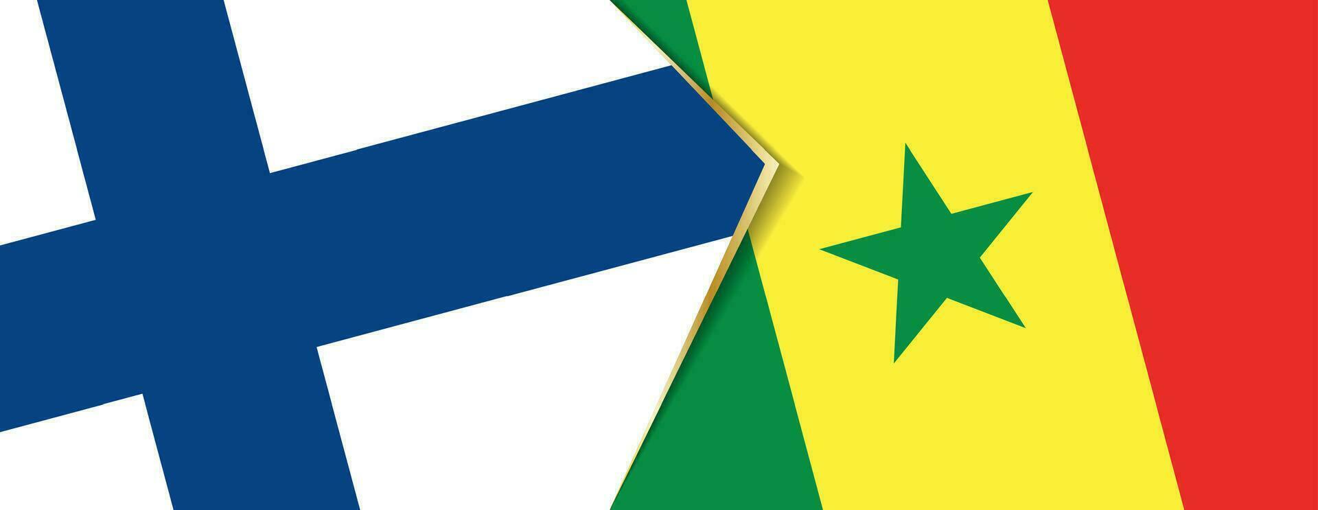 Finland and Senegal flags, two vector flags.