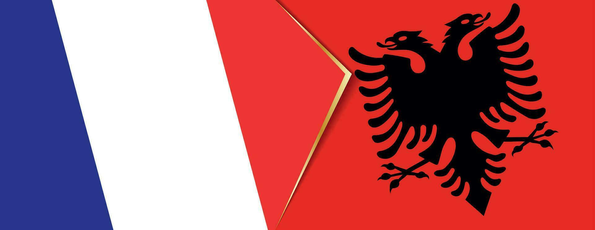 France and Albania flags, two vector flags.