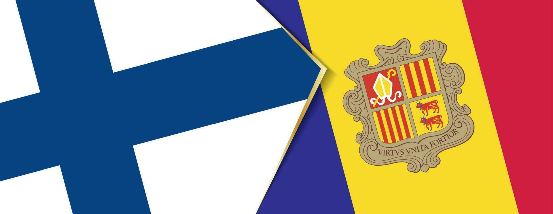 Finland and Andorra flags, two vector flags.