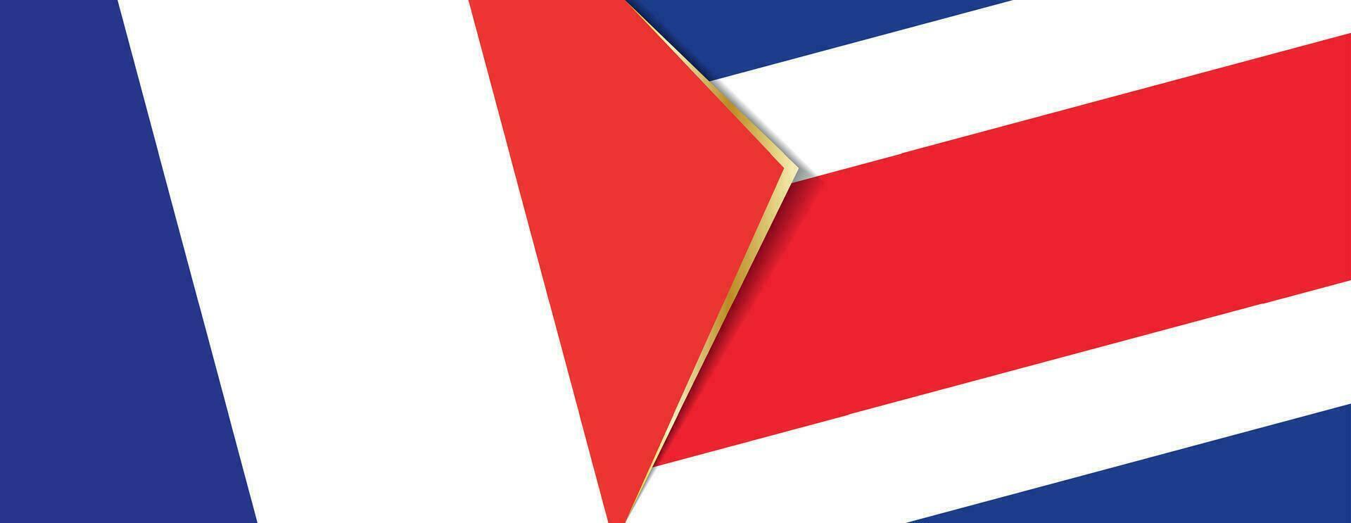 France and Costa Rica flags, two vector flags.