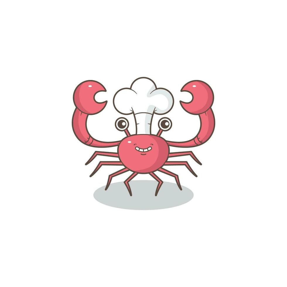 a crab in a chef's hat is smiling 02 vector