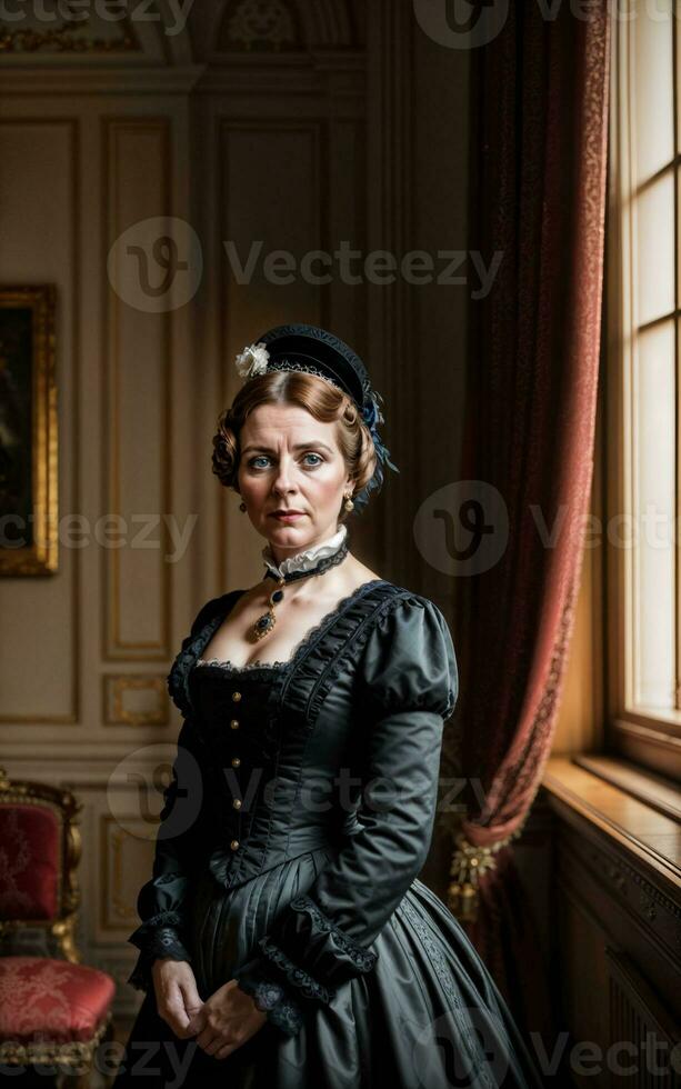 photo of British lady from the Victorian era, generative AI