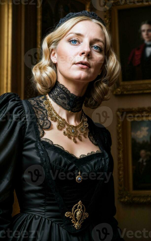 Photo Of British Lady From The Victorian Era Generative AI 31151680 photo-of-british-lady-from-the-victorian-era-generative-ai-31151680