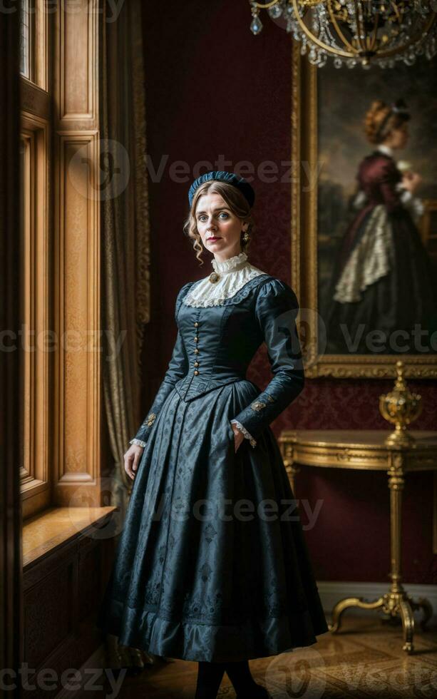 photo of British lady from the Victorian era, generative AI