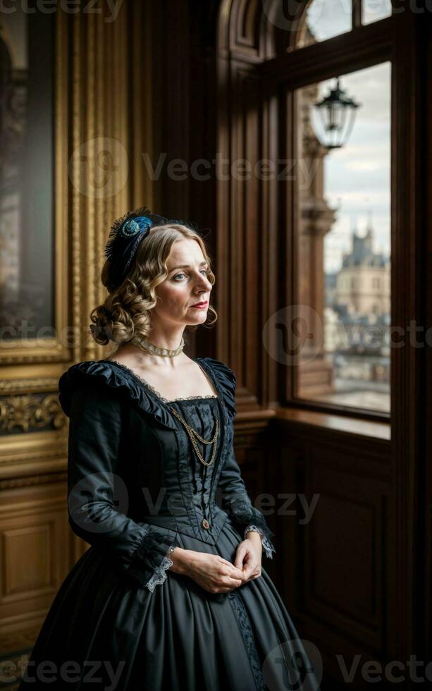 photo of British lady from the Victorian era, generative AI