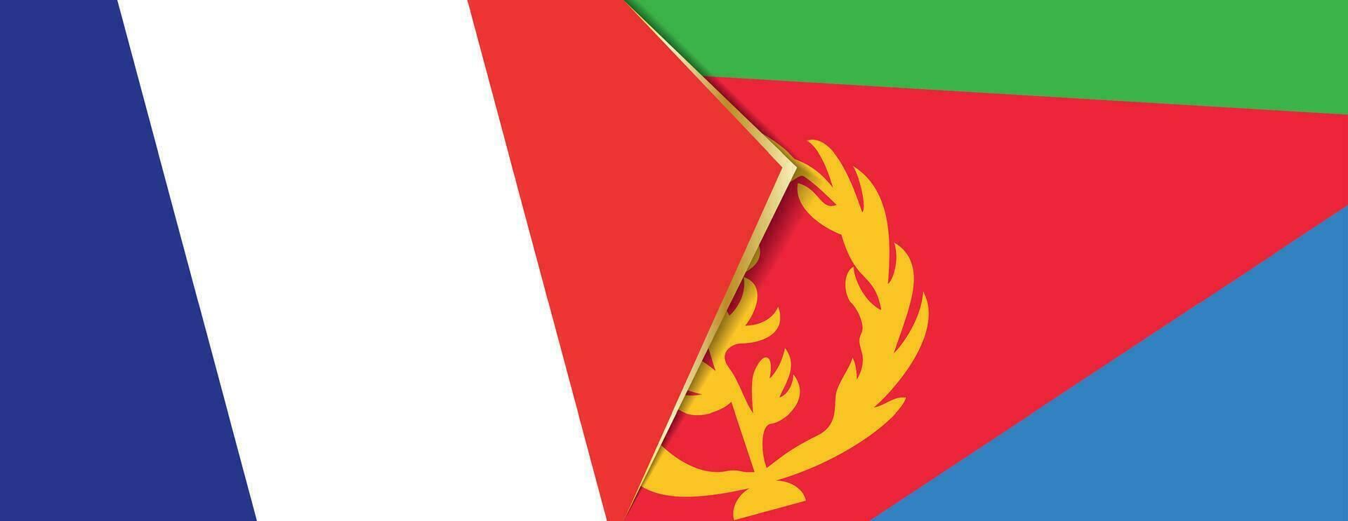 Francia y eritrea banderas, dos vector banderas