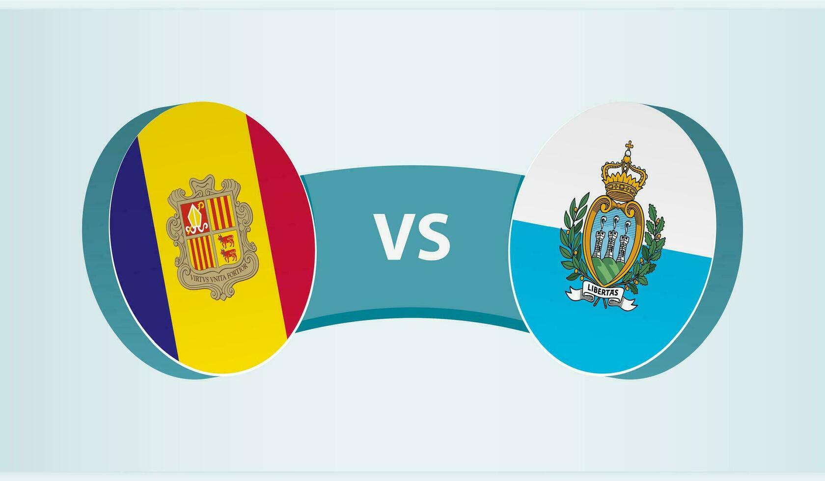 Andorra versus San Marino, team sports competition concept. vector