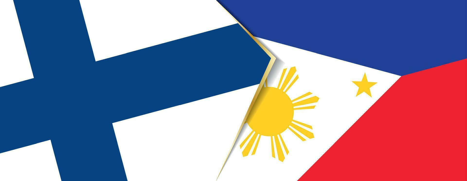 Finland and Philippines flags, two vector flags.