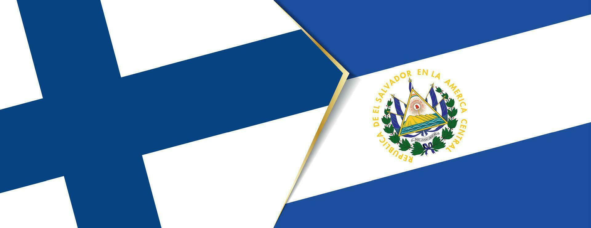 Finlandia y el el Salvador banderas, dos vector banderas