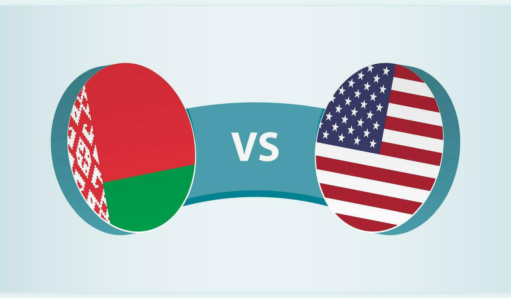 Belarus versus USA, team sports competition concept. vector