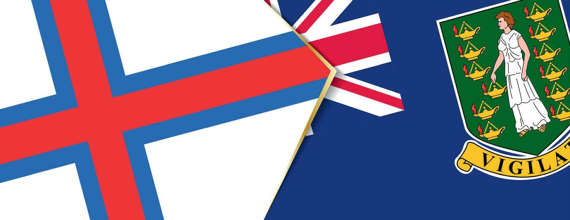 Feroe islas y británico Virgen islas banderas, dos vector banderas
