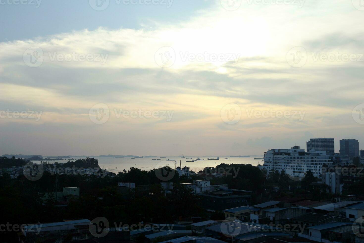 View of Buildings from above on the island photo